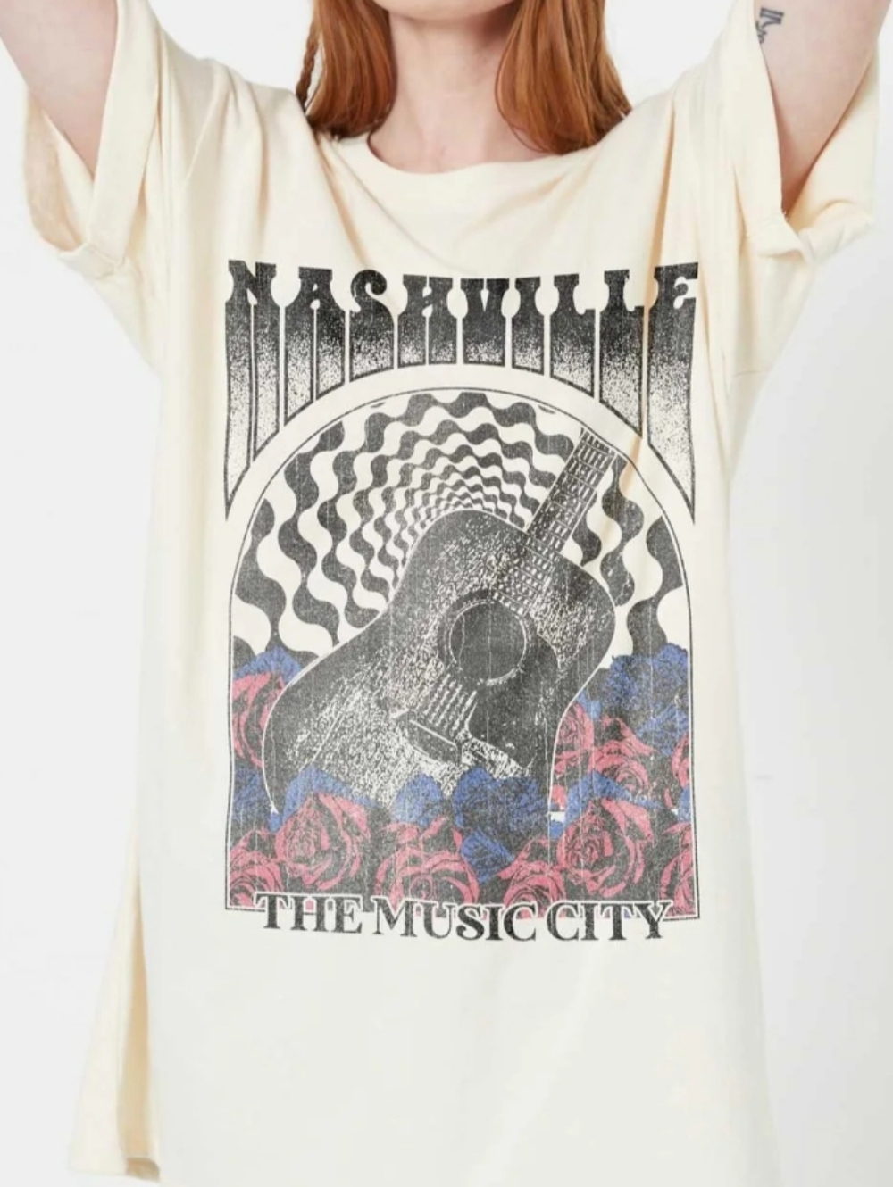 Girl Dangerous | Nashville Graphic Tee | Cream | M/L Very Oversized